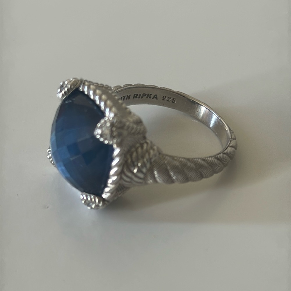 Judith Ripka Huge Blue Corundum Ring
